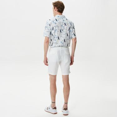  Nautica Erkek Beyaz Keten Bermuda