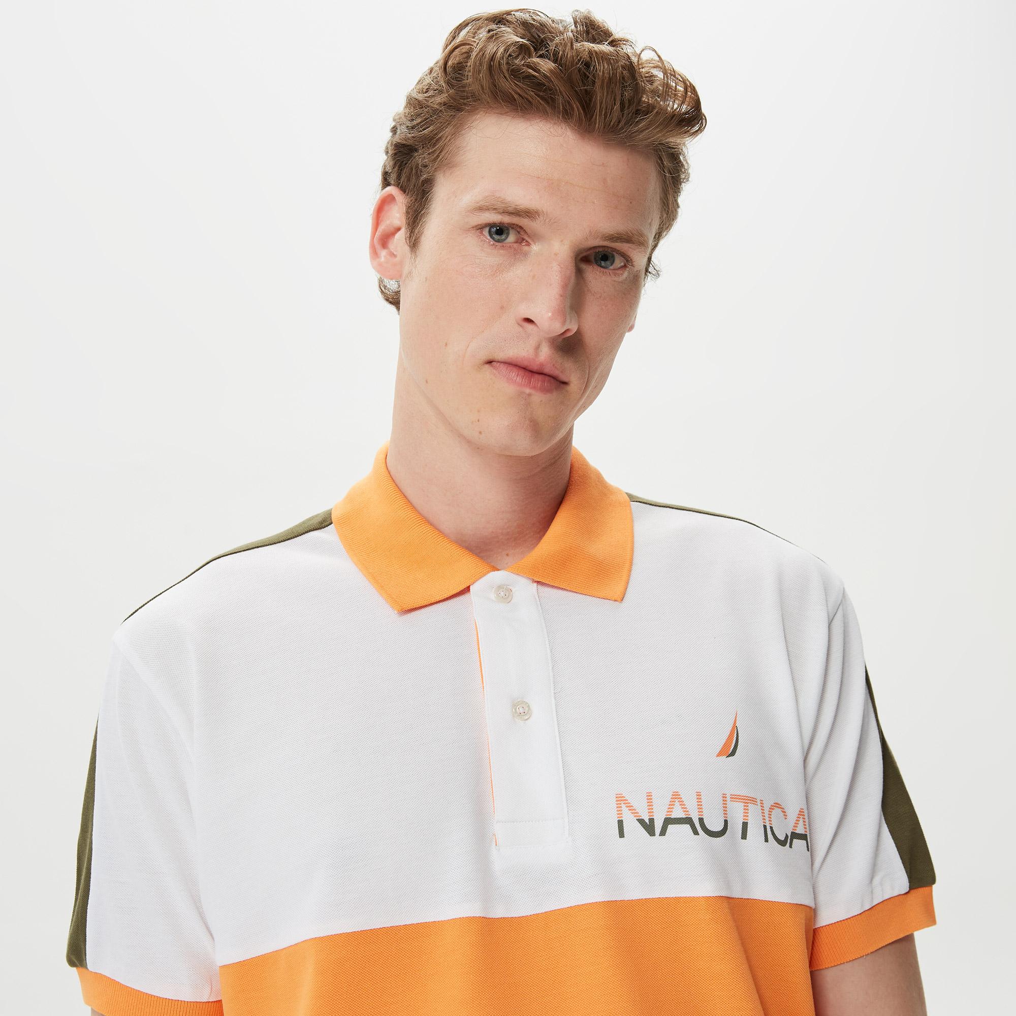 Nautica Erkek Turuncu Classic Fit Kısa Kollu Polo Yaka T-Shirt
