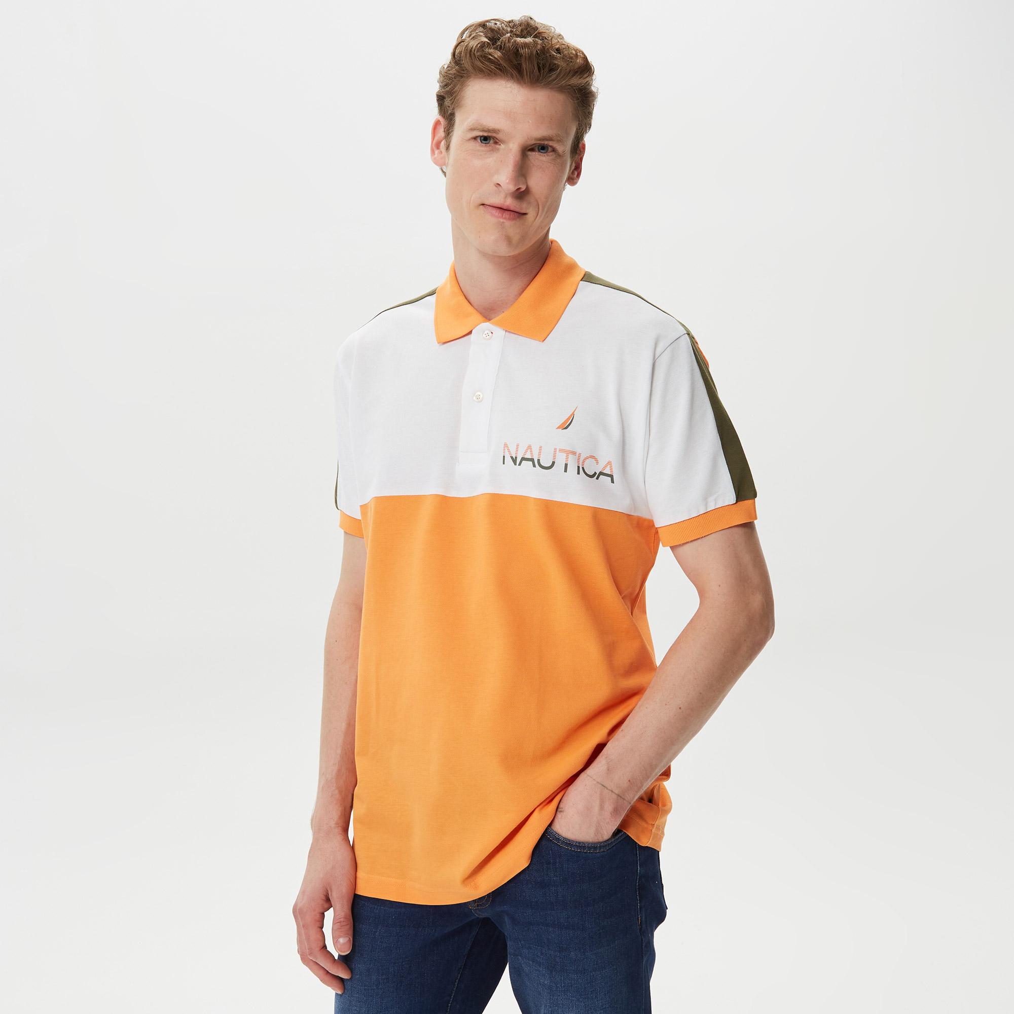 Nautica Erkek Turuncu Classic Fit Kısa Kollu Polo Yaka T-Shirt