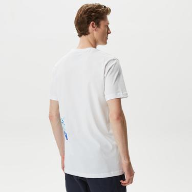  Nautica Erkek Beyaz Baskılı Standart Fit T-Shirt
