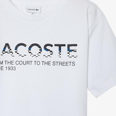  Lacoste Çocuk Baskılı Beyaz T-Shirt