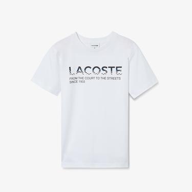  Lacoste Çocuk Baskılı Beyaz T-Shirt