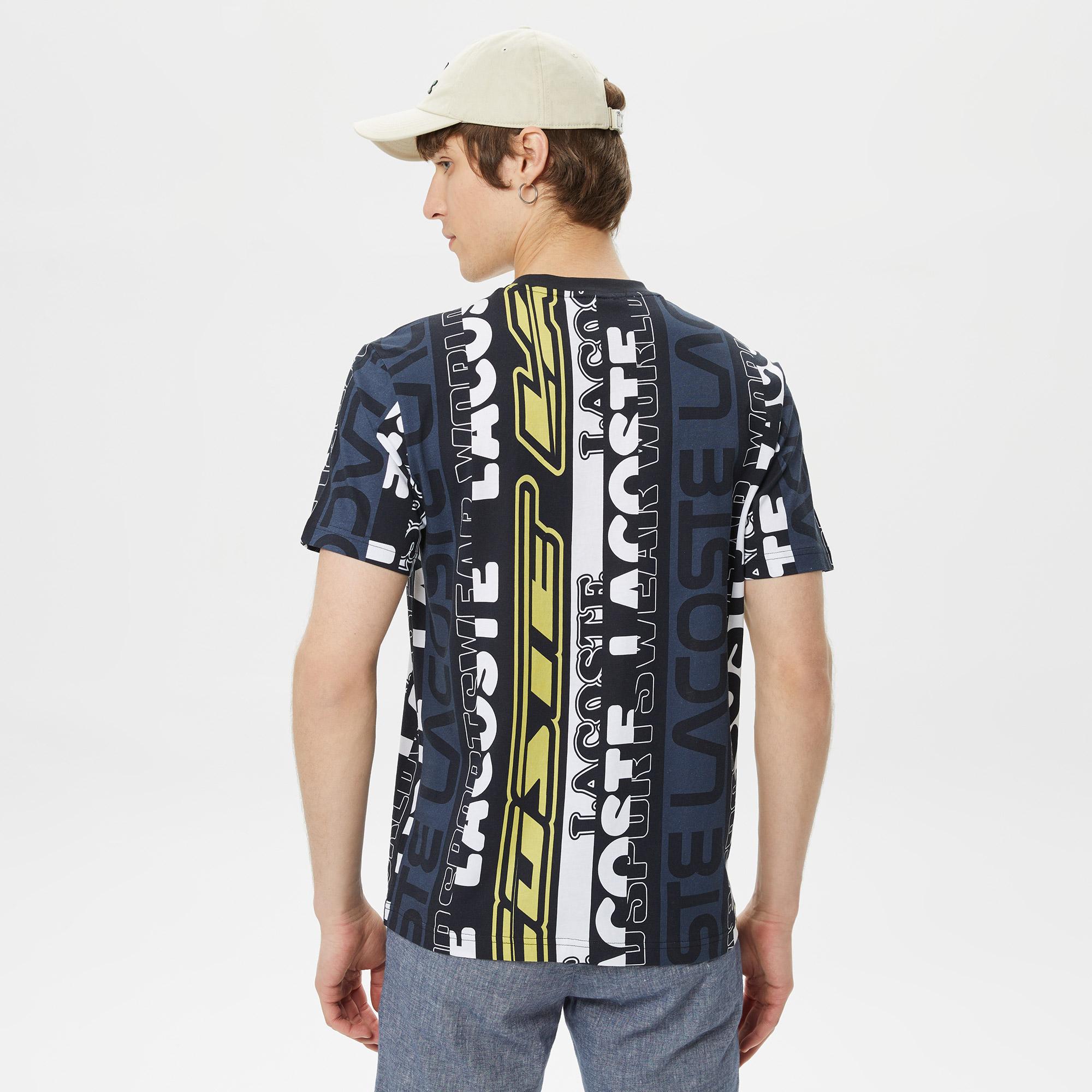 Erkek Regular Fit Bisiklet Yaka Baskılı Siyah T-Shirt