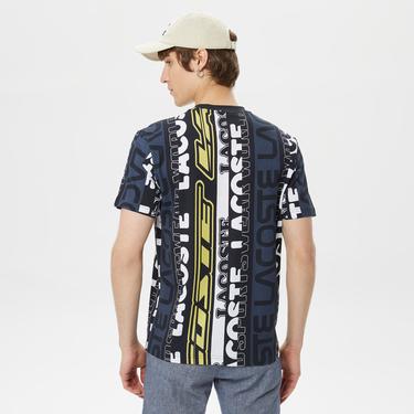  Erkek Regular Fit Bisiklet Yaka Baskılı Siyah T-Shirt