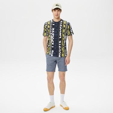  Erkek Regular Fit Bisiklet Yaka Baskılı Siyah T-Shirt