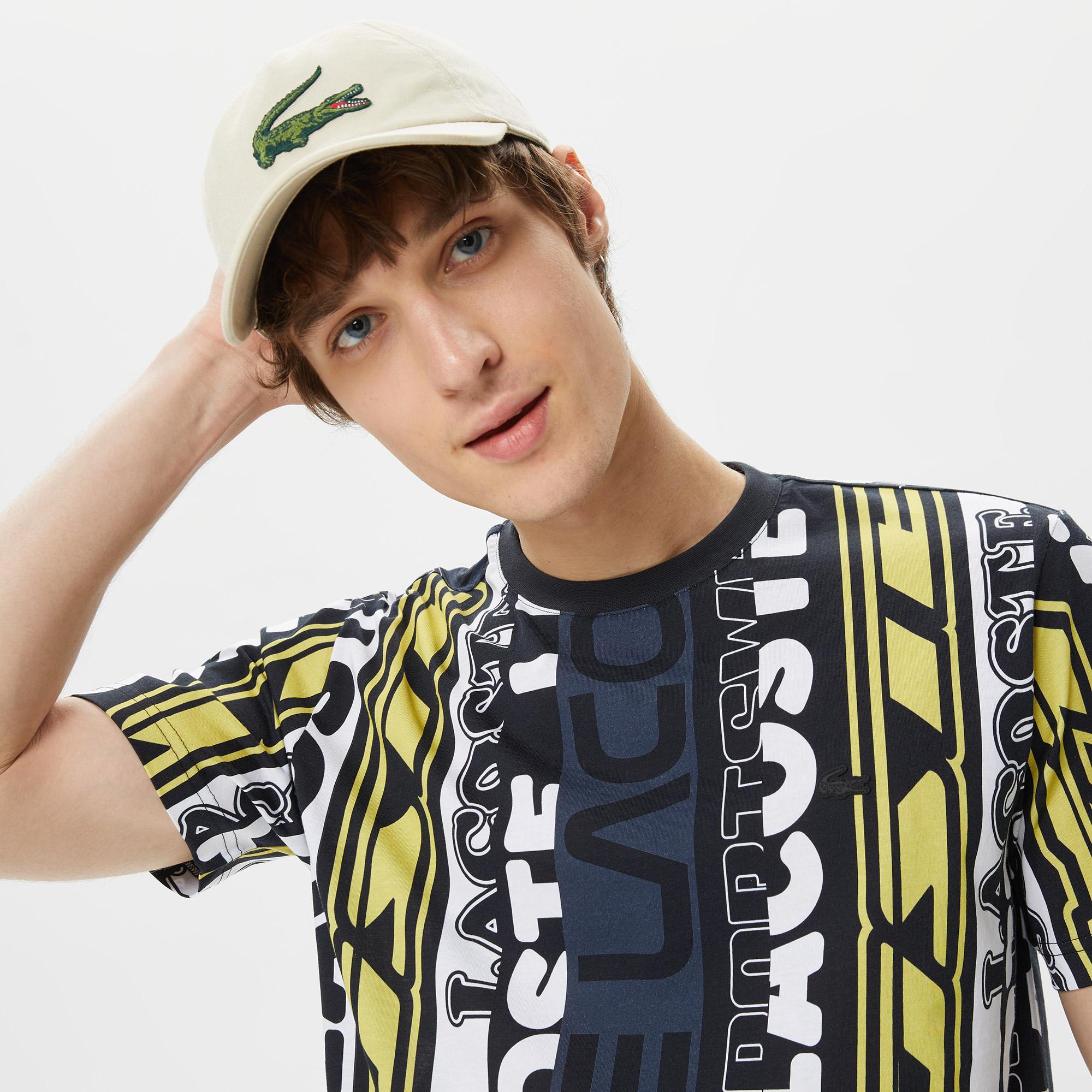 Erkek Regular Fit Bisiklet Yaka Baskılı Siyah T-Shirt