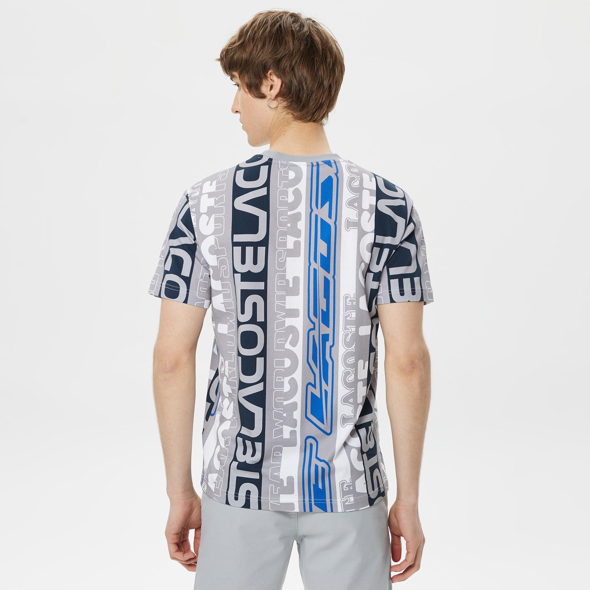 Erkek Regular Fit Bisiklet Yaka Baskılı Gri T-Shirt