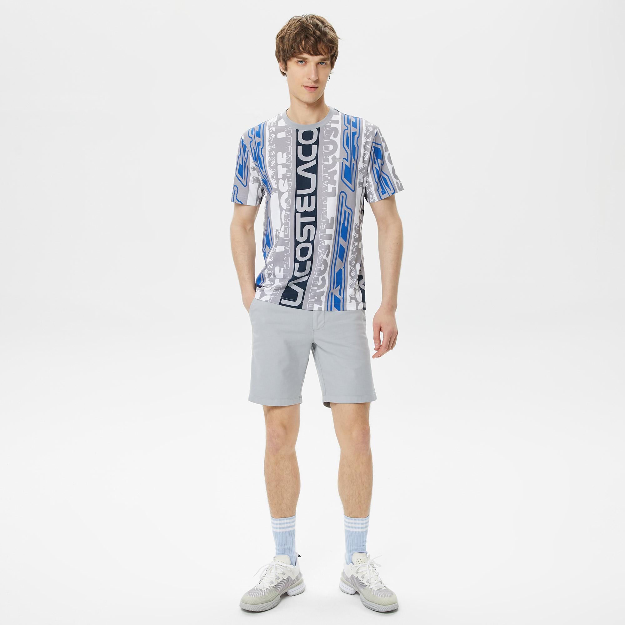 Erkek Regular Fit Bisiklet Yaka Baskılı Gri T-Shirt