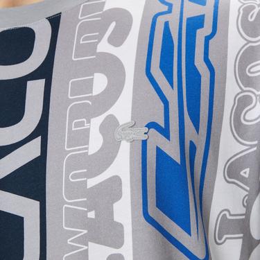  Erkek Regular Fit Bisiklet Yaka Baskılı Gri T-Shirt