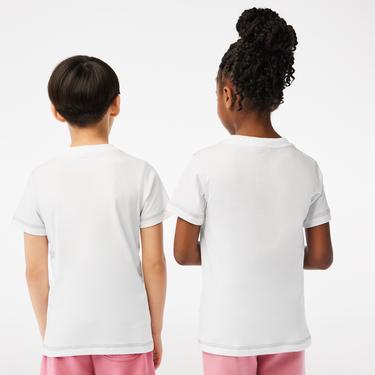  Lacoste Çocuk Baskılı Beyaz T-Shirt
