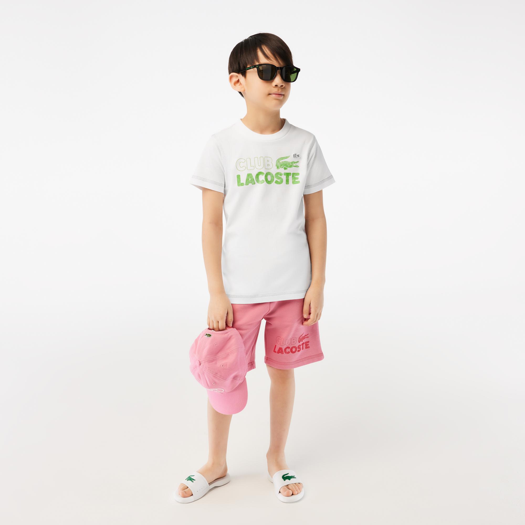 Lacoste Çocuk Baskılı Beyaz T-Shirt
