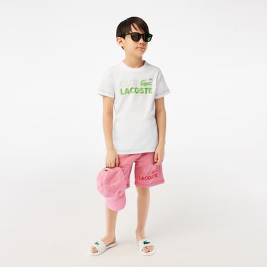  Lacoste Çocuk Baskılı Beyaz T-Shirt