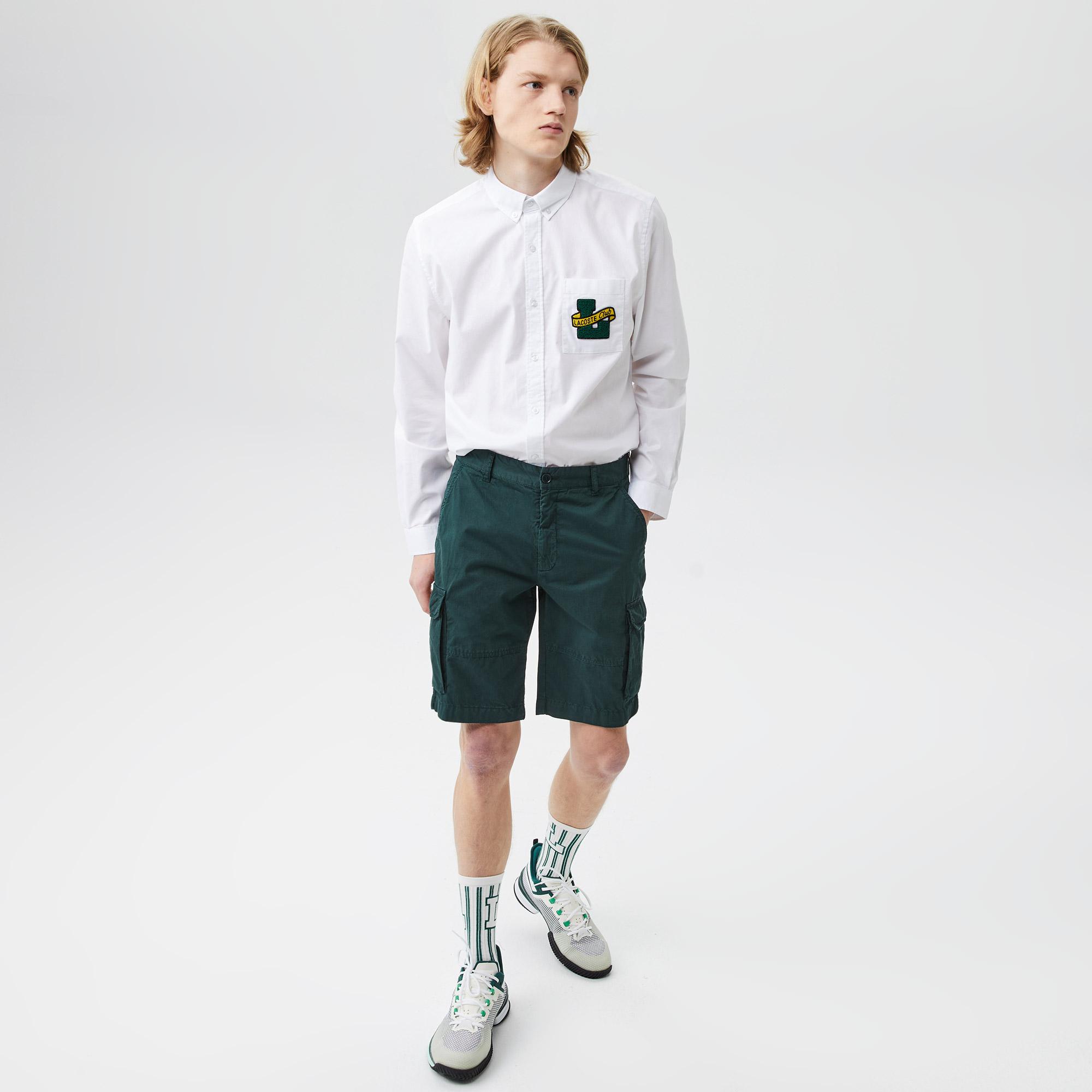 Erkek Regular Fit Yeşil Bermuda