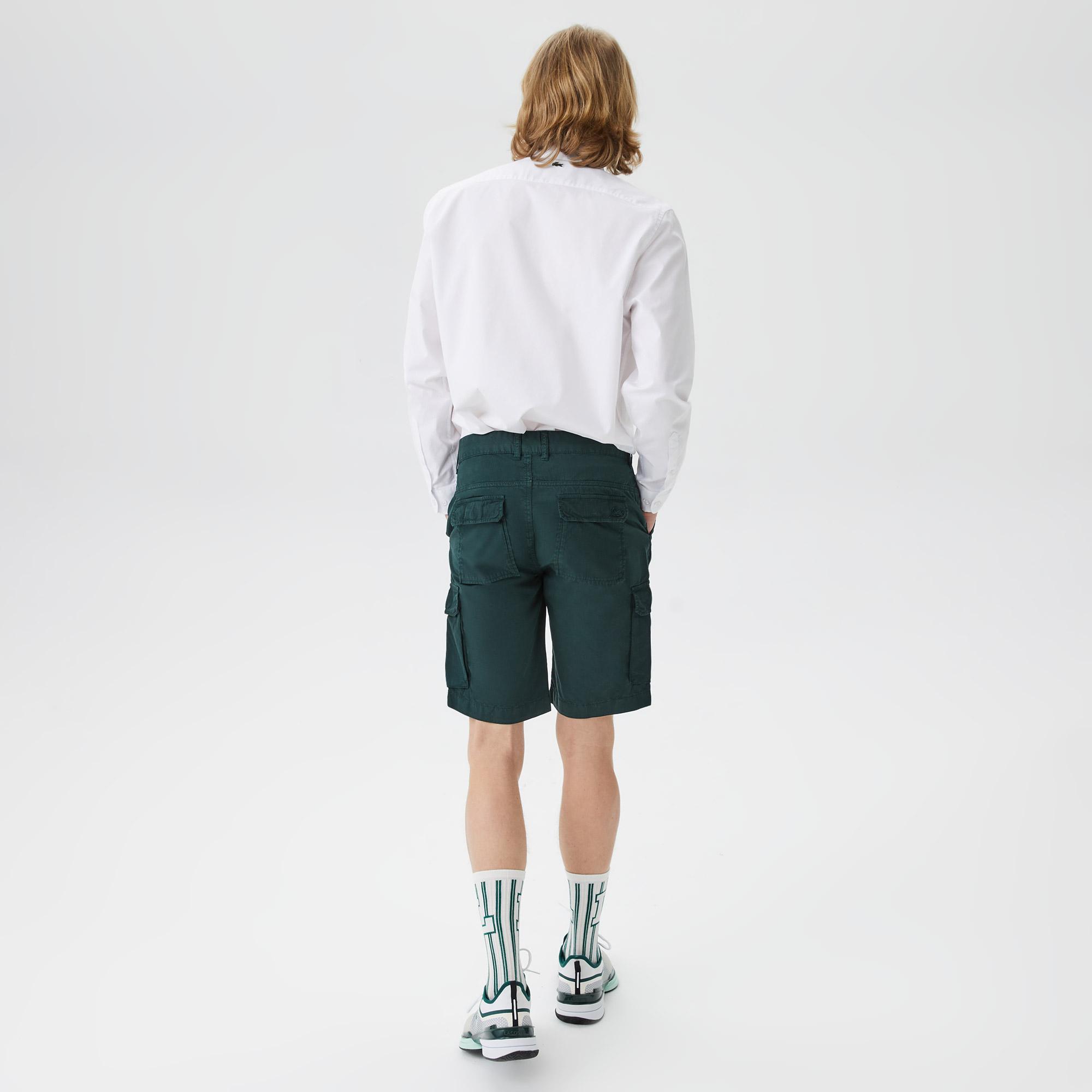 Erkek Regular Fit Yeşil Bermuda