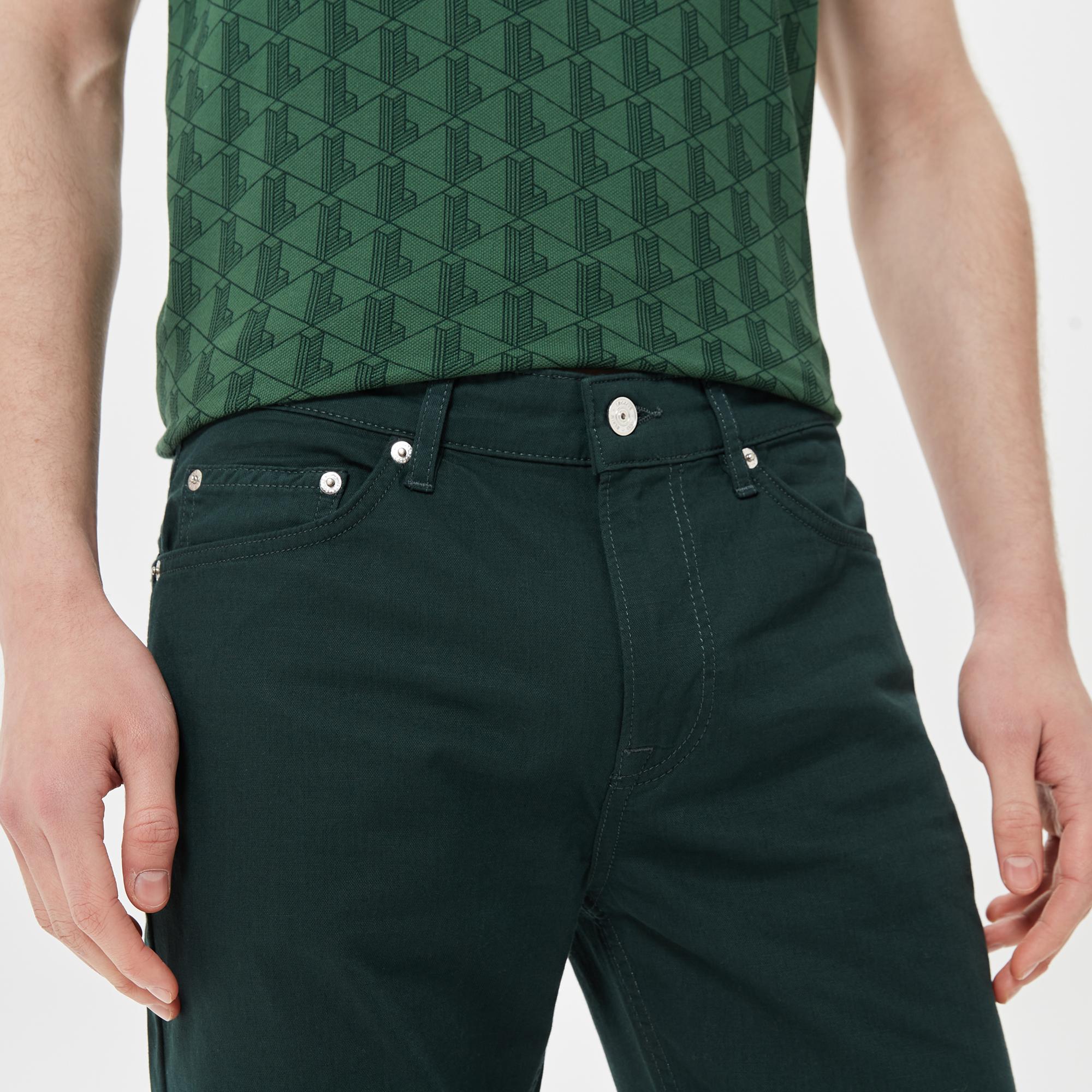 Erkek Slim Fit Yeşil Pantolon