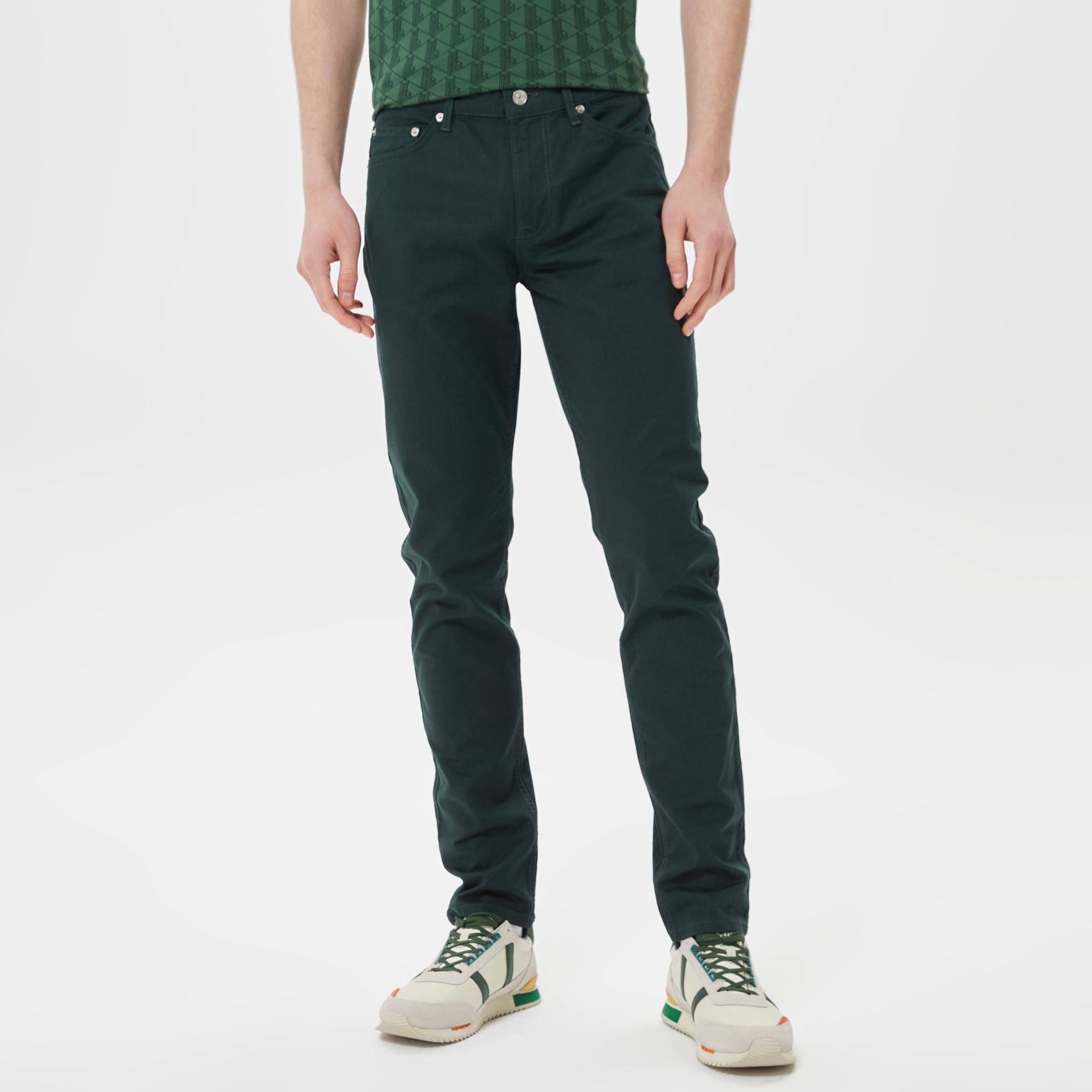 Erkek Slim Fit Yeşil Pantolon