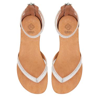  Kadın Kahve Taşlı Parmak Arası Sandalet