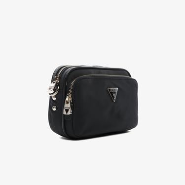  Guess Eco Gemma Tote Crossbody Camera Kadın Siyah Çapraz Çanta