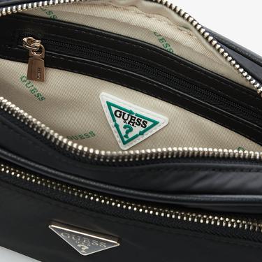  Guess Eco Gemma Tote Crossbody Camera Kadın Siyah Çapraz Çanta