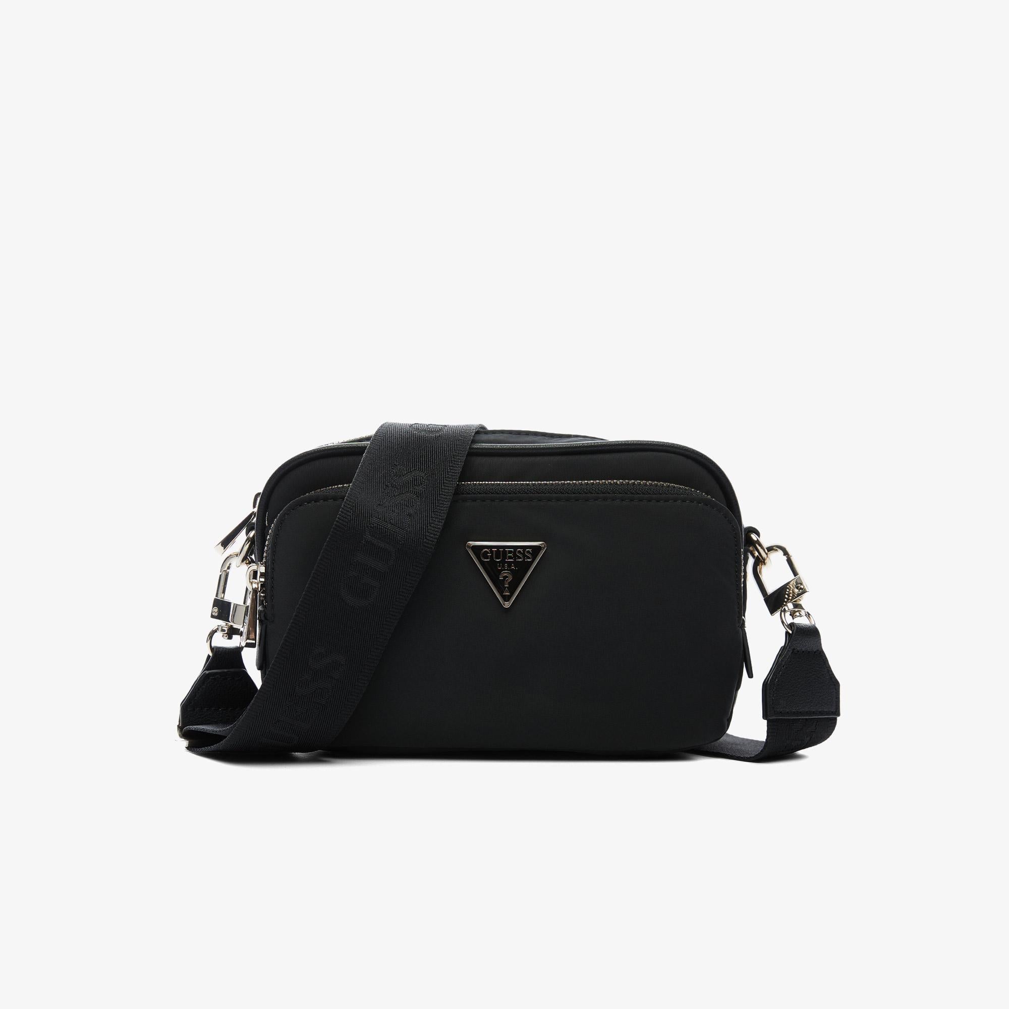 Guess Eco Gemma Tote Crossbody Camera Kadın Siyah Çapraz Çanta