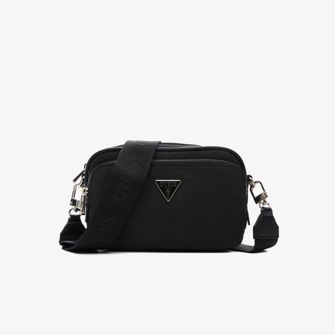  Guess Eco Gemma Tote Crossbody Camera Kadın Siyah Çapraz Çanta