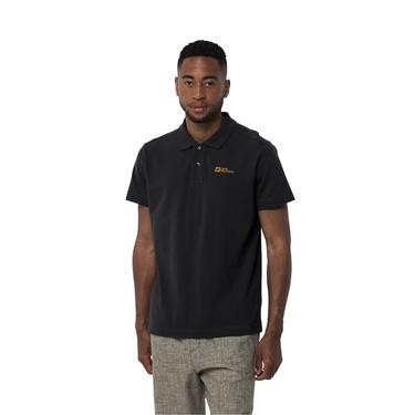  Jack Wolfskin Essential Polo Erkek Siyah Polo Tişört