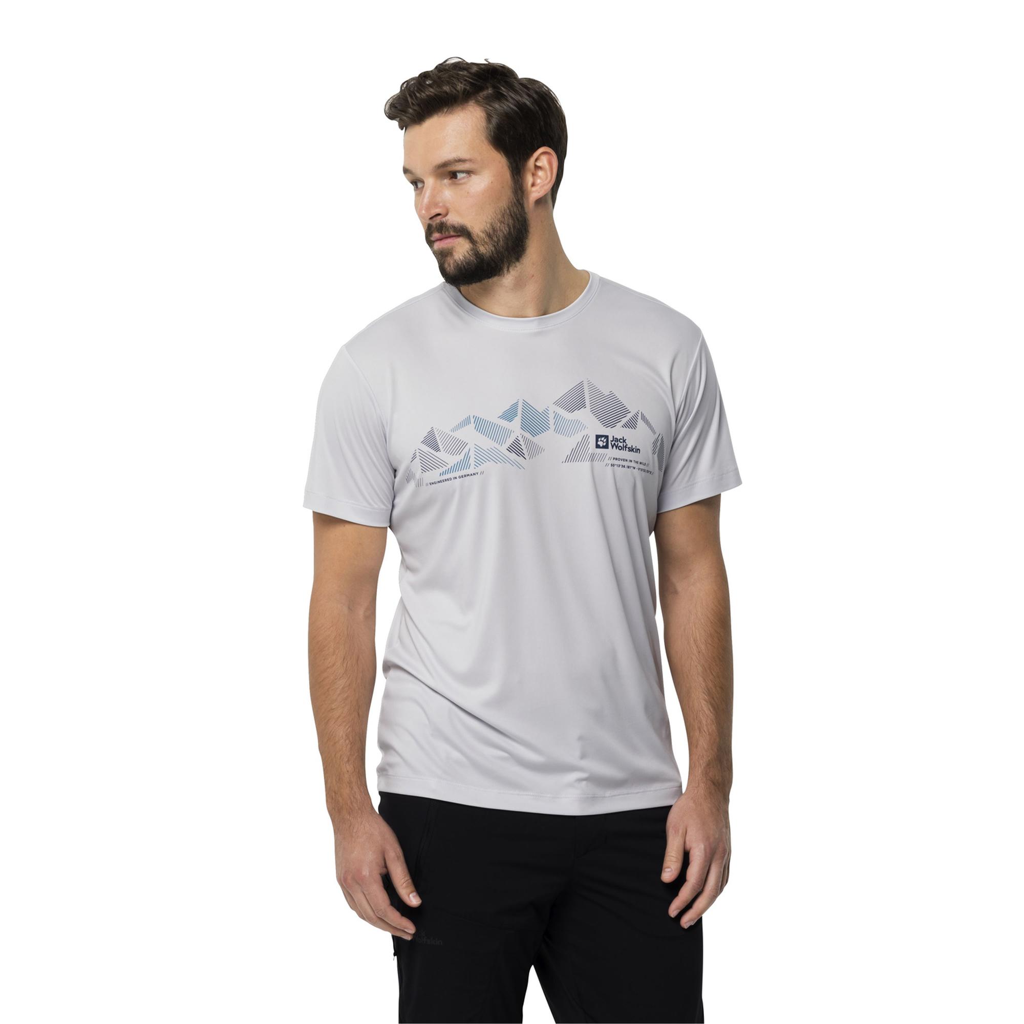 Jack Wolfskin Peak Graphic T Erkek Beyaz Tişört