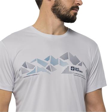  Jack Wolfskin Peak Graphic T Erkek Beyaz Tişört