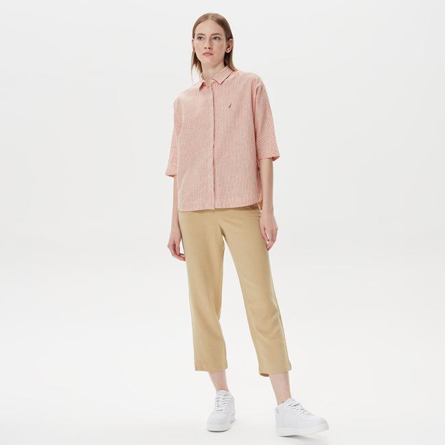  Nautica Kadın Bej Keten Pantolon