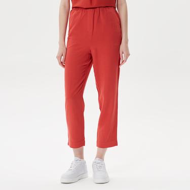  Nautica Kadın Kırmızı Keten Pantolon