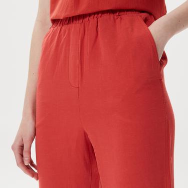  Nautica Kadın Kırmızı Keten Pantolon