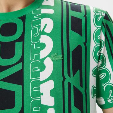  Erkek Regular Fit Bisiklet Yaka Baskılı Yeşil T-Shirt