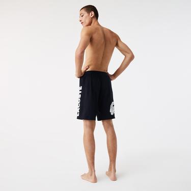  Lacoste Erkek Regular Fit Baskılı Lacivert Şort