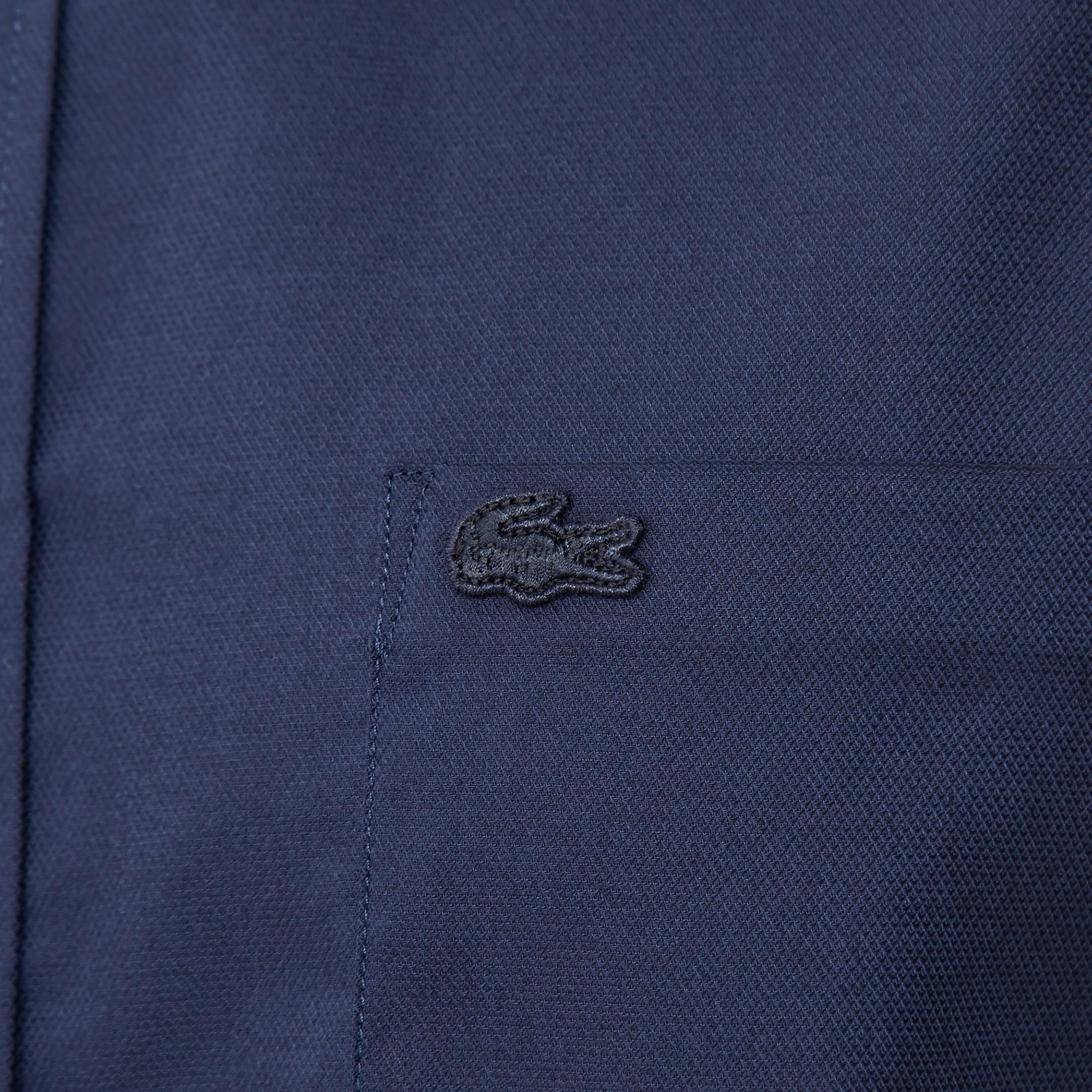 Erkek Regular Fit Düğmeli Yaka Lacivert Gömlek