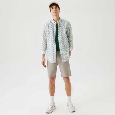  Erkek Slim Fit Gri Bermuda