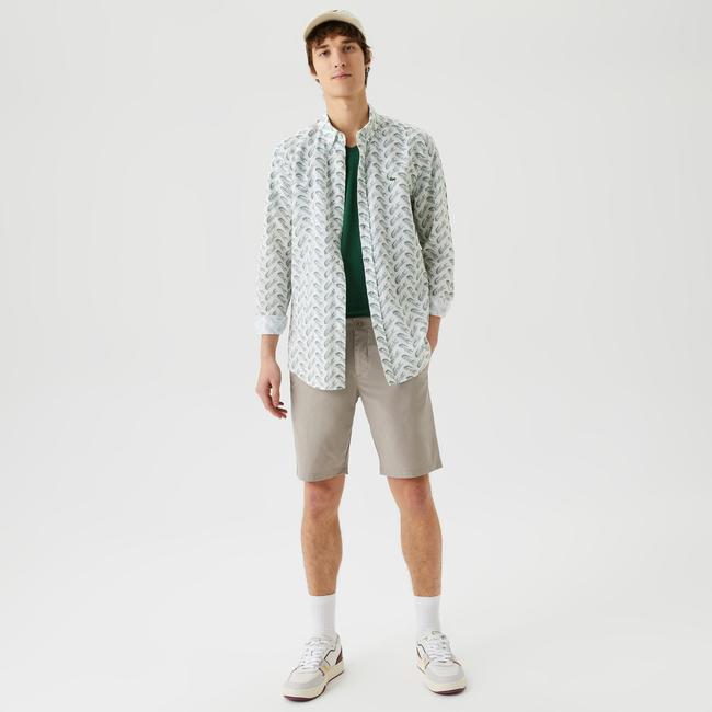  Erkek Slim Fit Gri Bermuda