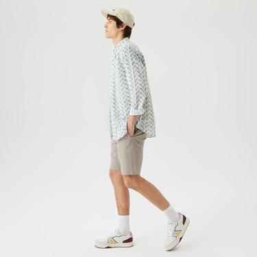  Erkek Slim Fit Gri Bermuda