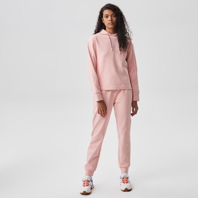  Kadın Slim Fit Baskılı Pembe Eşofman Altı