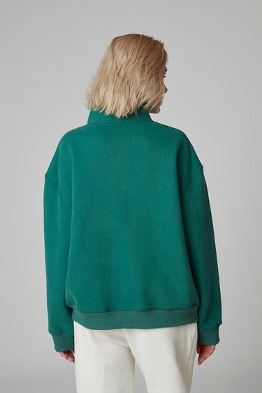  Fermuarlı Dik Yaka Oversize Sweatshirt