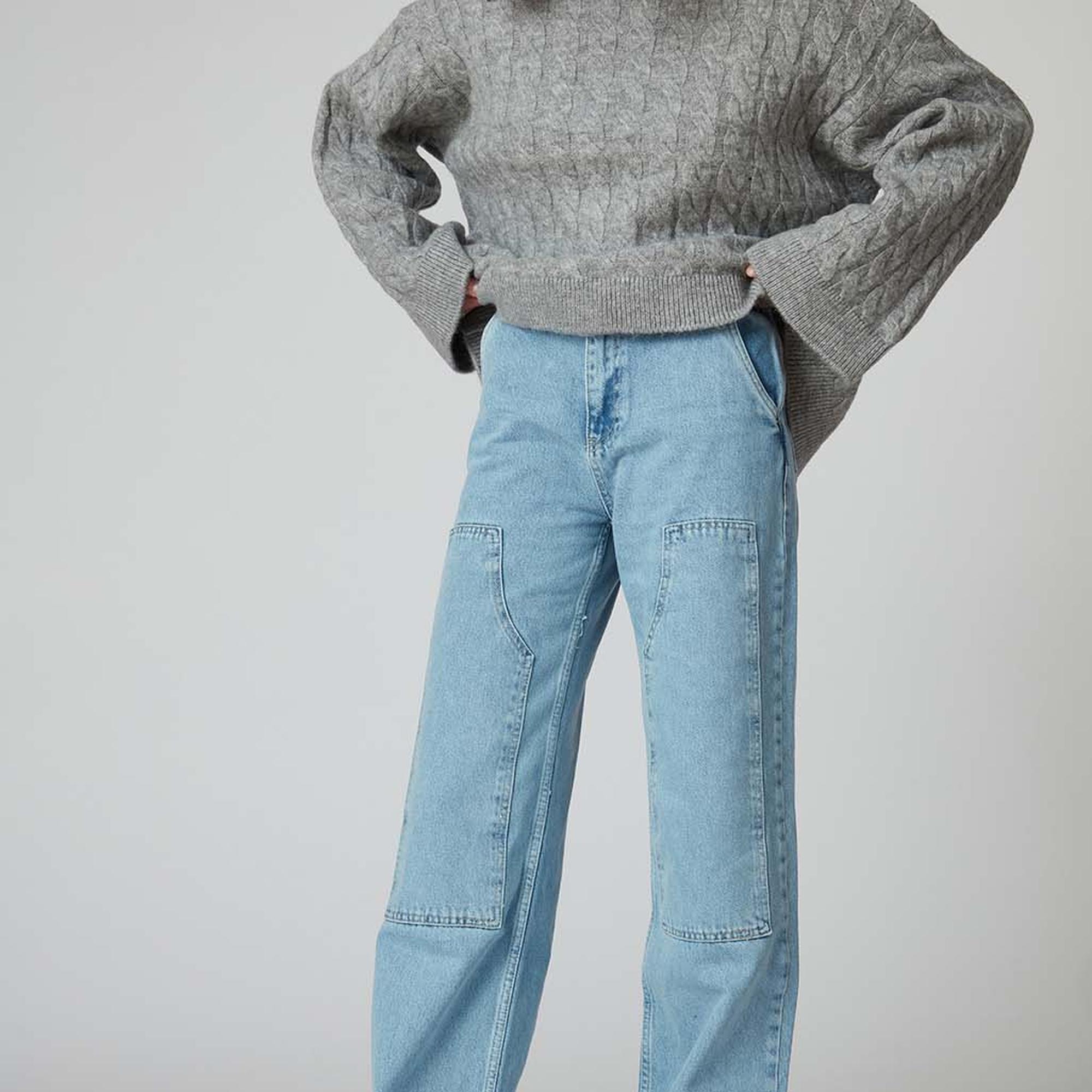 Yamalı Straight Jean