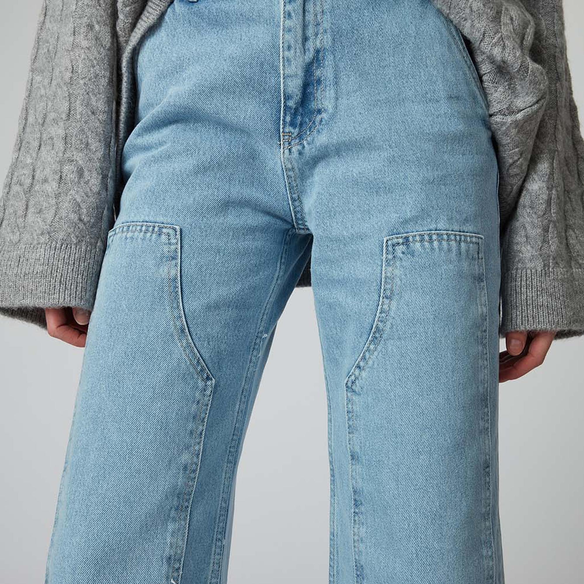 Yamalı Straight Jean