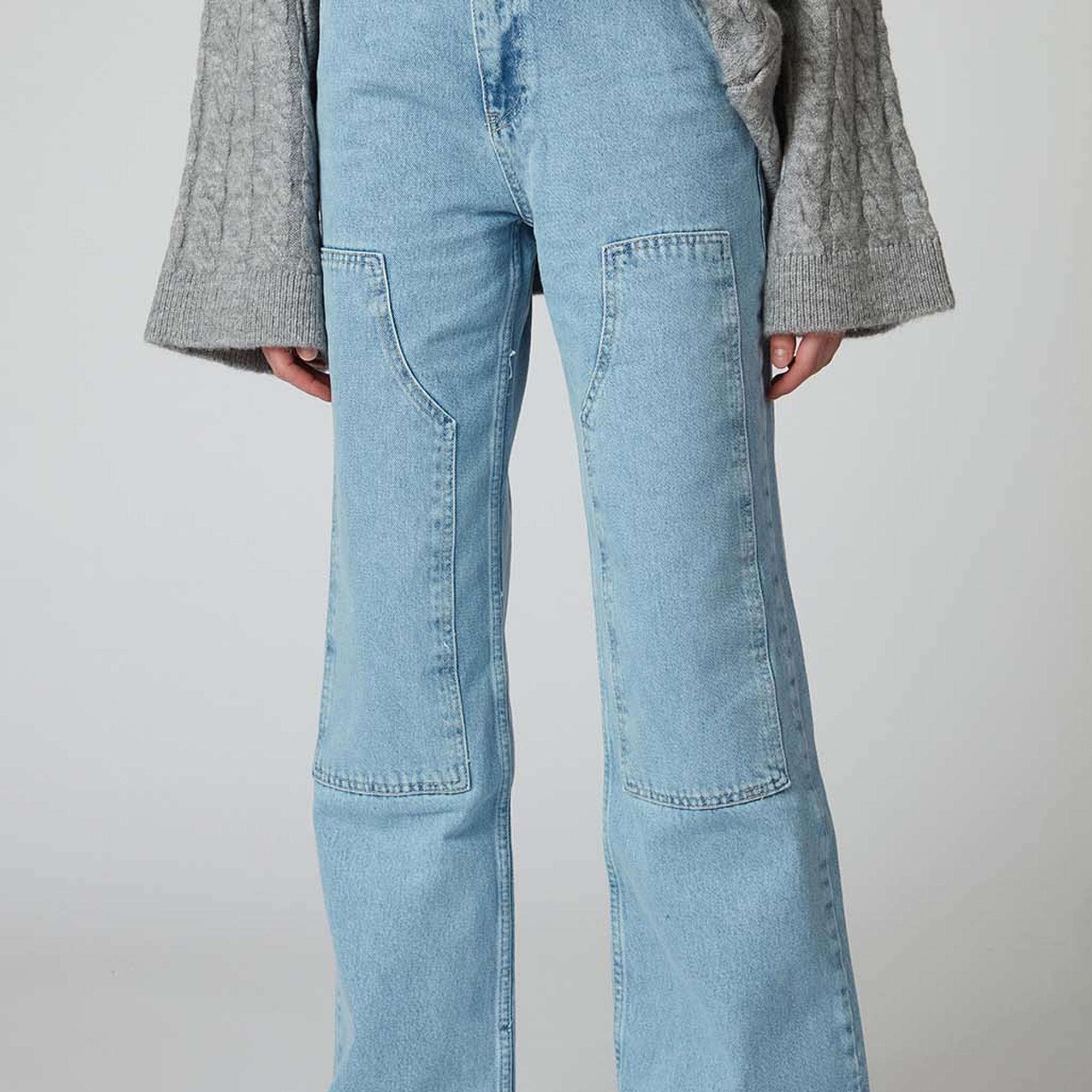 Yamalı Straight Jean