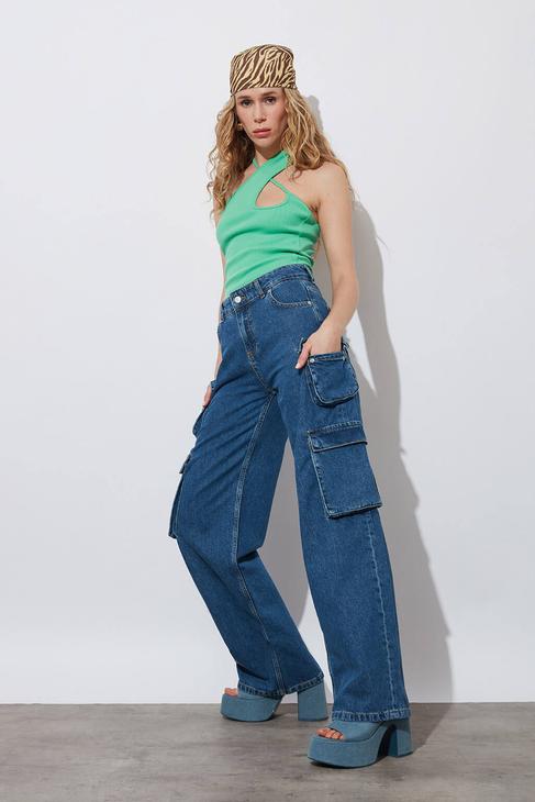  Denim Kargo Pantolon