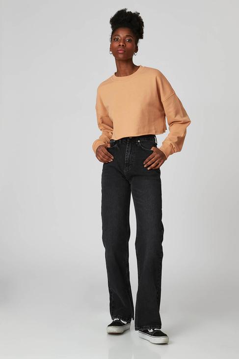  Yırtmaçlı Straight Jean