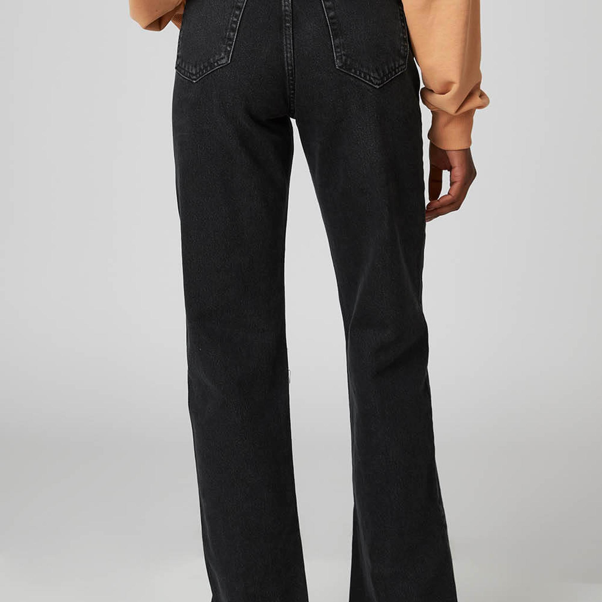 Yırtmaçlı Straight Jean