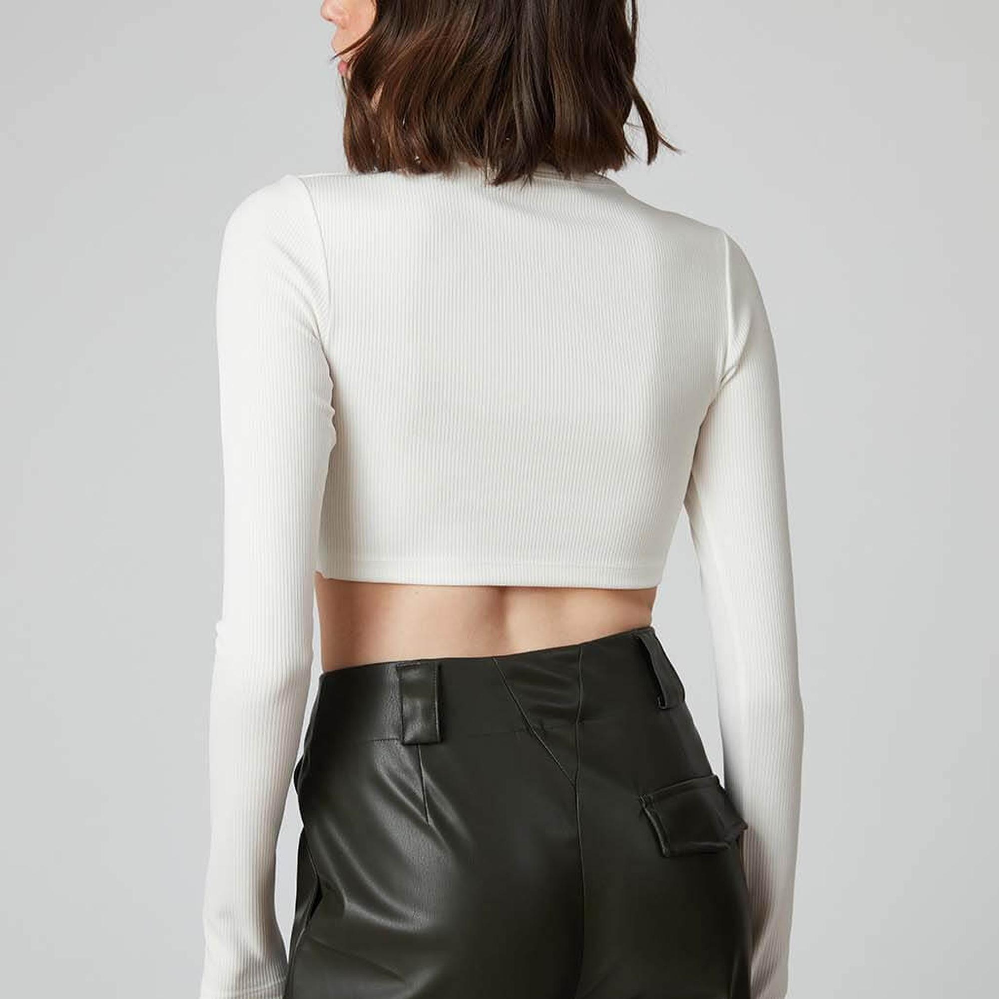 Burgulu Uzun Kollu Croptop