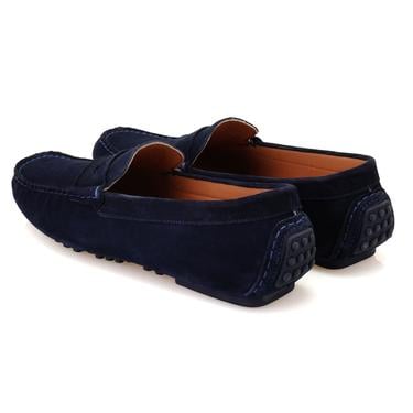  Akira Lacivert Erkek Süet Deri Loafer