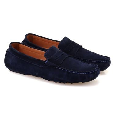  Akira Lacivert Erkek Süet Deri Loafer