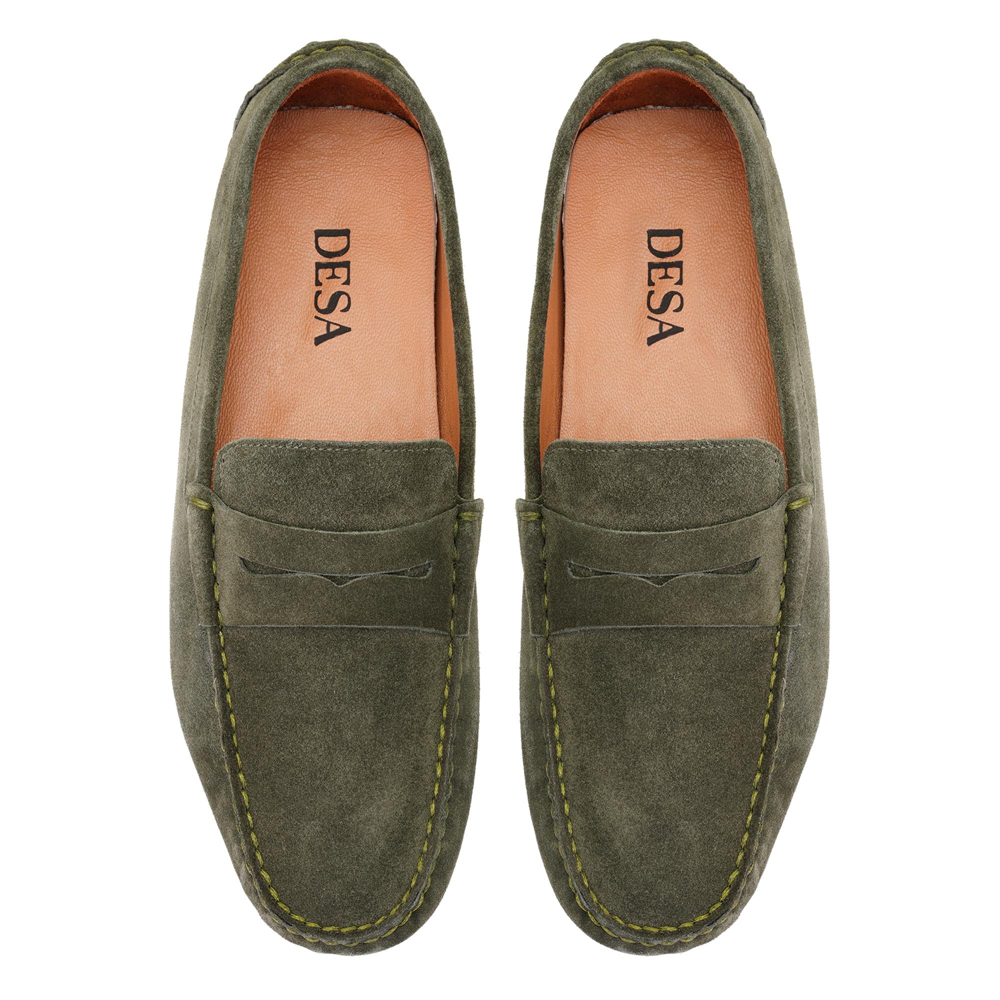 Akira Yeşil Erkek Süet Deri Loafer