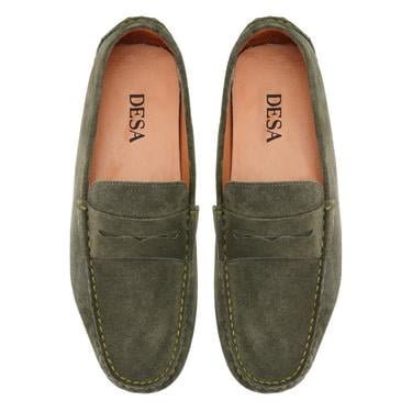  Akira Yeşil Erkek Süet Deri Loafer